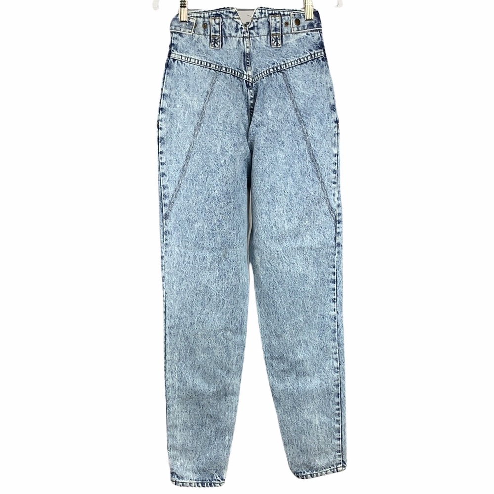 Lawman 80’s Acid Wash High Waisted Tapered Relaxed Fit Mom Jeans Vintage - Picture 9 of 10
